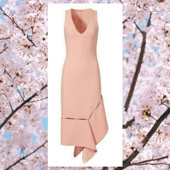 SALE🔖*$2,000 PRABAL GURUNG BLUSH ROSE PINK CREPE SILK LINED RUNWAY DRESS 4 - Picture 4 of 9